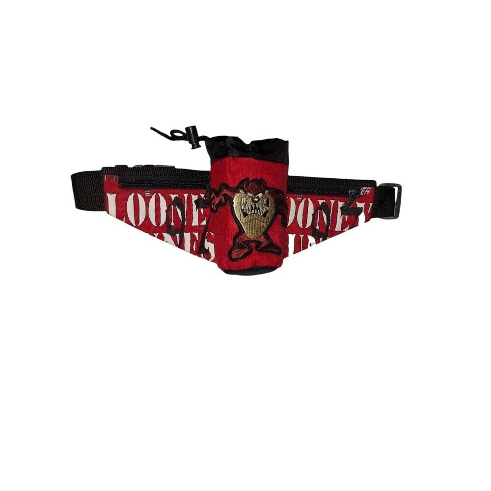 Vintage Looney Tunes Tasmanian Devil Fanny Pack With Cup Holder 1997‎ Taz